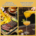 Manual Lemon Squeezer, Easy-to-Use, Very Sturdy, Lemon Juicer Squeezer to Squeeze Lemons, Yellow, HomeyVenture