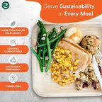 ECO SOUL Compostable 10 Inch Palm Leaf Square Plates (50 Count) Like Bamboo Plates | Biodegradable | Eco-Friendly, Microwave & Oven Safe