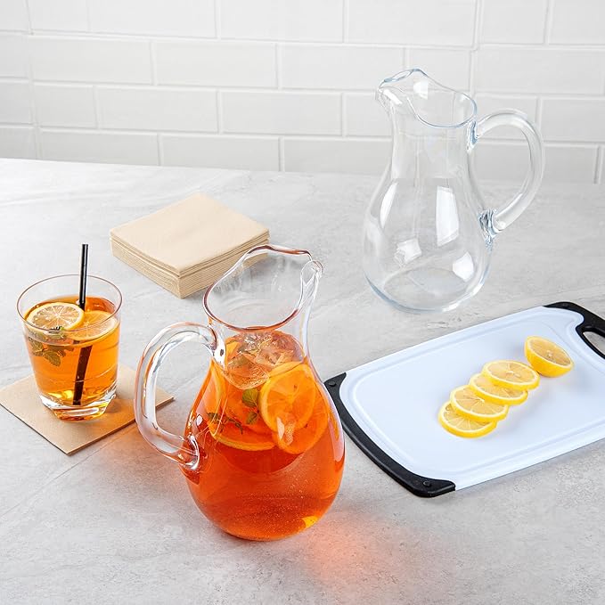 Bev Tek 57 Ounce Water Pitchers, 6 Heavy-Duty Water Jugs - Dishwashable, Shatterproof, Clear Polycarbonate Beverage Serveware, For All Kinds Of Beverages - Restaurantware