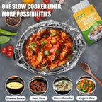 20 Count Slow Cooker Liners, 13"x21", Fits 3-8 Quarts, Disposable Pot Liners Compatible with Crockpot, Oval Large Size, BPA-Free Cooking Bags, Kitchen Accessories, Cook with Ease