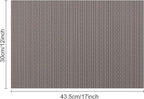 Myir JUN Placemats Set of 8, Vinyl Woven Placemats Place Mats Indoor Set of 8 Washable Table Mats Non-Slip Place mats for Dining Table (Dark Gray, Set of 8)