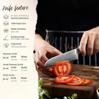 Wakoli MIK Damascus 3-Piece Knife Set – Japanese Style Kitchen Knives | Genuine Damascus Steel Blades with VG10 Core | Ergonomic Micarta Handles | Professional Chef Knife Gift Set in Elegant Box