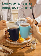 Sweese Porcelain Coffee Mugs - 16 Ounce (Top to the Rim) for Coffee, Latte, Tea, Cocoa, Set of 4, Turquoise