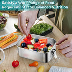 HaWare Stainless Steel Bento Box, 19oz (550ML) Leak-Proof Lunch Box for Kids Adults, Metal Food Containers for Snack Meal Sandwich, Reusable Lunch Containers with Locking Clips, Dishwasher Safe