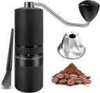 Coffee Grinder, 120 External Adjustable Settings Manual Coffee Grinder, Hand Burr Coffee Bean Grinder with Handle Crank for French Espresso Moka, Stainless Steel Conical Burr Mill, Capacity 28g