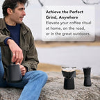 MiiR New Standard Hand Grinder, Manual Coffee Grinder - Precision Grinding, Six Adjustable Settings, Durable Stainless Steel Burrs, 45g Bean Capacity