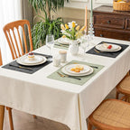 Romanstile Reversible Vinyl Placemats Set of 4, Faux Leather 100% Waterproof Oil-Proof Wipeable Place Mats, Heat Resistant Dual Sided Table Mats for Kitchen/Dining/Party (Grey Green, 12 x 17 Inch)