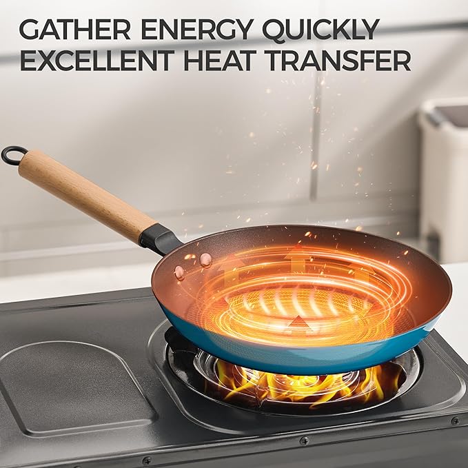 YUTANN Nonstick Frying Pan, 8 inch Enameled Cast Iron Pan Kitchen Healthy Egg Fry Pan Omelette with Detachable Handle, Lightweight Pre-seasoned Cast Iron Skillet, Dishwasher & Oven Safe