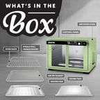 Gourmia French Door Digital Air Fryer Oven - 25-Quart XL Capacity, 12 Presets, Touchscreen, FryForce 360° Tech, Dehydrate, Proof, Slow Cook, Fits 13” Pizza, 1700W, Green