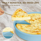 HONGBAKE 9 Inch Round Cake Pan Set of 2, Nonstick Ceramic Coating Cake Molds with Diamond Texture, Aluminized Steel Cake Pans Sets for Baking & Cheesecake, Heavy Duty & Non-Toxic (Light Blue, 2PCS)