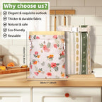 2 Pack Cotton Beeswax Bread Bags - Large Reusable Cotton Linen Food Storage Covers for Sourdough & Homemade Bread, Waxed Bags Keep Bread Fresh, Proofing Bag Freezer-Safe, Easy Clean