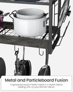 Hanging Pot Rack, Pot Rack Wall Mounted, 2-Tier Kitchen Pot and Lid Organizer, Wall-Mounted Cookware Holder with 12 Hooks, for Kitchen Storage of Pots, Pans, Utensils, Charcoal Black TPR02BC