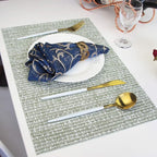 PIGCHCY Elegant Placemats Set of 6 Blended Woven Heat Resistant Durable Placemats Washable Easy to Clean Table Mats for Dining Room and Decorate (Colorful Green)