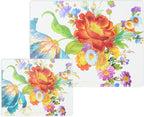 MACKENZIE-CHILDS Tempered Glass Cutting Board, Large Countertop Cutting Board, Flower Market, Set of 2