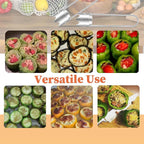 2pcs Pepper Seed Corer & 2pcs Cleaning Brush, Stainless Steel Fruit and Vegetable Corer Tool Fruit Core Remover Core Pit Remover for Pepper Tomato Apple (With Hole)