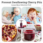Cherry Pitter Remover Tool, Premium Quick Release Cherry Pitter, Press & Push Type, Large 33mm Cherry Seed Remover, Durable, Food Grade Stainless Steel & PP Plastic, More Labor Saving (Beet)