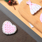 AMYONE Perforated Silicone Baking Mats, 2 PCS Gray Mesh Baking Mats for Half Sheet, Non-Stick Reusable Eclair Oven Liners for Homemade Bread/Pizza/Sugar Cookie 11 5/8" x 16 1/2", Deep Space Grey