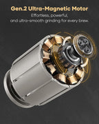 Cocinare ESSENCE DUO B38 Ultra Coffee Grinder - Electric Wireless 2-in-1 Removable Countertop Manual Grinder Kit, 80 Precision Setting, GhostEdge Burr - Design for Pour-over & Espresso (Vintage White)