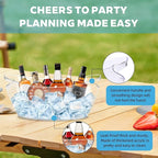 Ice Bucket 2 PCS for Parties 5.5 Liter Large Clear Champagne Beer Tub Mimosa Bar Supplies Kit Acrylic Plastic Wine Beverage Bucket with 2PCS Ice Bucket Scoop for Cocktail Bar& Mimosa Bar Supplies