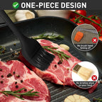 Pastry Brush-Begonia Silicone Basting Brush for Cooking,2pcs 10+8 in Heat Resistant Food Brushes for Baking, Grilling, Cooking and Spreading Oil (Black)