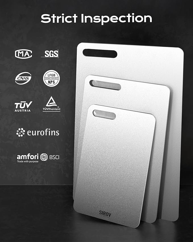 Titanium Cutting Board,100% Pure Titanium Kitchen Cutting Board, Non-Toxic & Dishwasher Safe, Durable and Hygienic for Meat, Fruit & Vegetables (16L*10.1W)