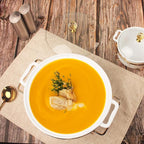 8" Ceramic Casserole Dish with Glass Lid and Gold rack, 2 Quart Serving Soup Tureen,Chafing Dish for Buffet, Family Food preserve Tray, Catering Casserole for Party Style