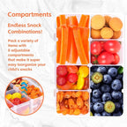 AQSXO 8 Pcs Snack Box Container, 8 Compartments Snack Containers Reusable Meal Prep Lunch Containers.
