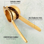 Zulay Extra Large Lemon Squeezer Stainless Steel - Easy Squeeze Heavy Duty Lemon Juicer Hand Press - Ergonomic Citrus Squeezer & Fruit Juicer for Small Oranges, Lemons, & Limes