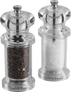 COLE & MASON 505 Salt and Pepper Grinder Set - Clear Acrylic Mills Includes Precision Mechanisms and Premium Sea Salt and Peppercorns