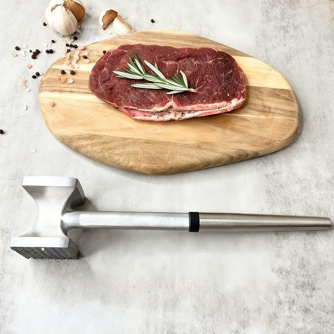 Meat Tenderizer, Heavy Duty and Sturdy Meat Hammer, Masher, Kitchen Double Sided Meat Tenderizer Tool for Tenderizing Steak, Beef, Chicken, and Nuts