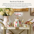 MACKENZIE-CHILDS Enamel Tea Kettle, Cute Tea Kettle for Stovetop, 2 Quarts, Garden Gala