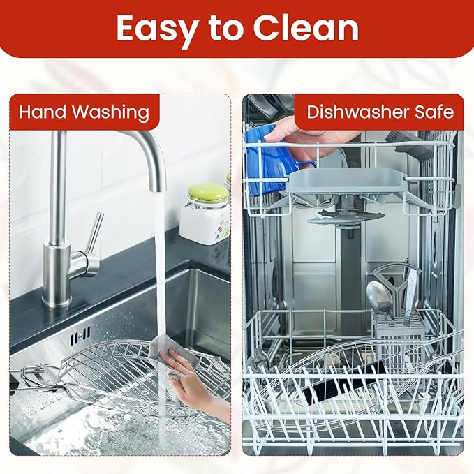 Fish Grill Basket for Grilling, Stainless Steel Basket, Non-Stick Fish Rack for Grilling with Adjustable Lock Removable Handle, Ideal for BBQ, Camping, Charcoal and Gas Grills