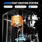 20Bar Espresso Machine with Hot & Rapid Cold Brew, Stainless Steel Coffee Makers, Cappuccino Latte Machine with Milk Frother Steam Wand for Home, 45oz Removable Water Tank, Touchscreen, Silver