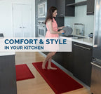 ComfiLife Anti Fatigue Floor Mat – 3/4 Inch Thick Kitchen Mats for Floor, Standing Desk Mat, Kitchen Rug – Comfort at Home, Office – Durable – Stain Resistant – Non-Slip Bottom (20" x 32", Red)