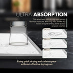 DON & CLAIRE Stone Dish Drying Mat for Kitchen Counter - Quick Drying, Super Absorbent, Non-Slip Mat for Dishes, Glassware, Fast Dry Stone Mat for Kitchen Sink, Easy to Clean | (21.5" x 16.3", Marble)