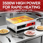 CROSSON 24"*16" Commercial Chrome Plated Griddle,Electric Countertop Griddle with Non-Stick 2/5" Thick Cooking Plate and Double Section 575℉ Adjustable Temp Control for Restaurant use-120V,3500W