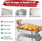 Aluminum Pans Half Size(30 Pack), 9x13, Heavy Duty Disposable Foil Pans for Baking, Roasting, Cooking, Heating, Storing, Deep Tin Foil Bakeware for Oven, Steam Table Tray, Cookware, Food Prepping