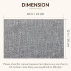 Blue Forest Placemats Set of 6, Dual-Layered Thickened Faux Linen Cloth Place Mats Heat Resistant Machine Washable Wrinkle Free Table Mats Indoor/Outdoor (Light Grey)