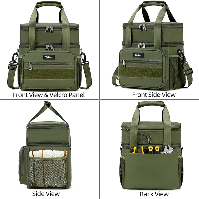 Weitars Tactical Lunch Box, Insulated Lunch Box, Large Expandable Heavy Duty Lunch Boxes for Men Women Durable Waterproof Leakproof Lunch Cooler Bag for Adults Work Outdoor Picnic Camping