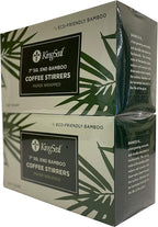 1000 Count | KingSeal Individually Paper Wrapped Bamboo Coffee Stir Sticks, 7 inches, Square End, 100% Renewable and Biodegradable - 2 Boxes x 500 Stirrers