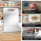 Titanium Cutting Board for Kitchen, Cutting Board Double Sided Food Grade, Chopping Boards with Handle, Dishwasher Safe, Cutting Boards For Meats, Fruits, Vegetables (12x9in)