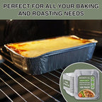 INFINITY EL Disposable Aluminum Foil Pan 100 Pack | Half Size 12.5" x 10" x 2.5" Deep Disposable Baking Pan | Heavy Duty Aluminum Foil Pan for Roasting Turkey, Lasagna, Thanksgiving, Christmas & Party