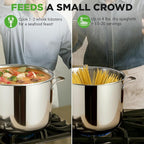 NutriChef 12-Quart Stainless Steel Stockpot – 18/8 Food Grade Heavy-Duty Induction-Compatible Pot with See-Through Lid, Ideal for Stews, Broths, Simmering & Soups, Dishwasher Safe – NCSP12