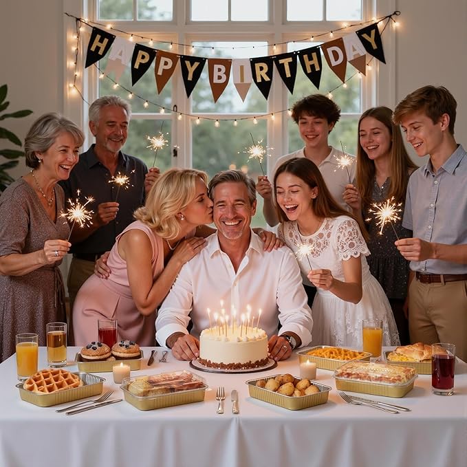 Aluminum Foil Pans with Lids,Heavy Duty Aluminum Pan, Disposable Aluminum Pans,Gold Foil Pans, Deep Container for Heating,Baking,Cooking,BBQs,Parties,Storing,Catering (40.5oz 15 Pack w/Lids)