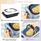1 Pcs Cake Baking Pan with Lid and Handle, 9 x 13 Inch Non-stick Rectangle Sheet Cake Pan Carrier for Brownie Roasting Cooking Baking (Black Gray)
