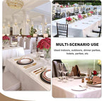 Fitable Elegant Rectangle Table Clothes, 6 Pack - 90 x 132 Inch, Ivory - Reusable and Washable Tablecloths, Polyester Fabric Table Covers for Wedding, Party, Banquet, Formal Events