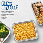 EHOMEA2Z Large Aluminum Pans Full Size Deep Foil Disposable Durable Large Steam Table Pans for Baking Serving, Chafing Trays for Caterers, Bakeware 21 x 13 x 3 (20)