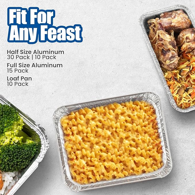 EHOMEA2Z Large Aluminum Pans Full Size Deep Foil Disposable Durable Large Steam Table Pans for Baking Serving, Chafing Trays for Caterers, Bakeware 21 x 13 x 3 (10)
