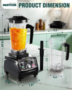 WantJoin Professional Blender, ETL listed 68oz Commercial Blender for kitchen Max 1800W High Power Home and Commercial with Timer, Smoothie Maker 2200ml for Crushing Ice, Frozen Dessert, Soup,fish