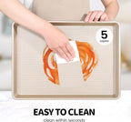 Vinino Baking Sheet Set of 2, Cookie Sheets For Baking with Square Texture Pattern, Thicker Carbon Steel Non-stick Baking Pan Half Pans Tray for Oven 17-GD